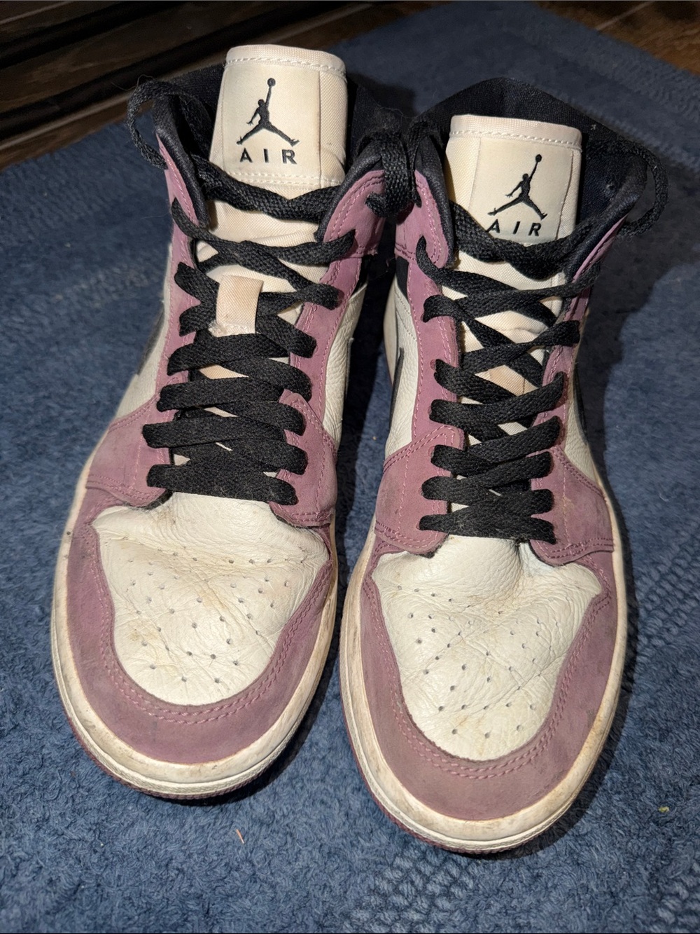 Nike Air Jordan High Top Sneakers White and Mauve